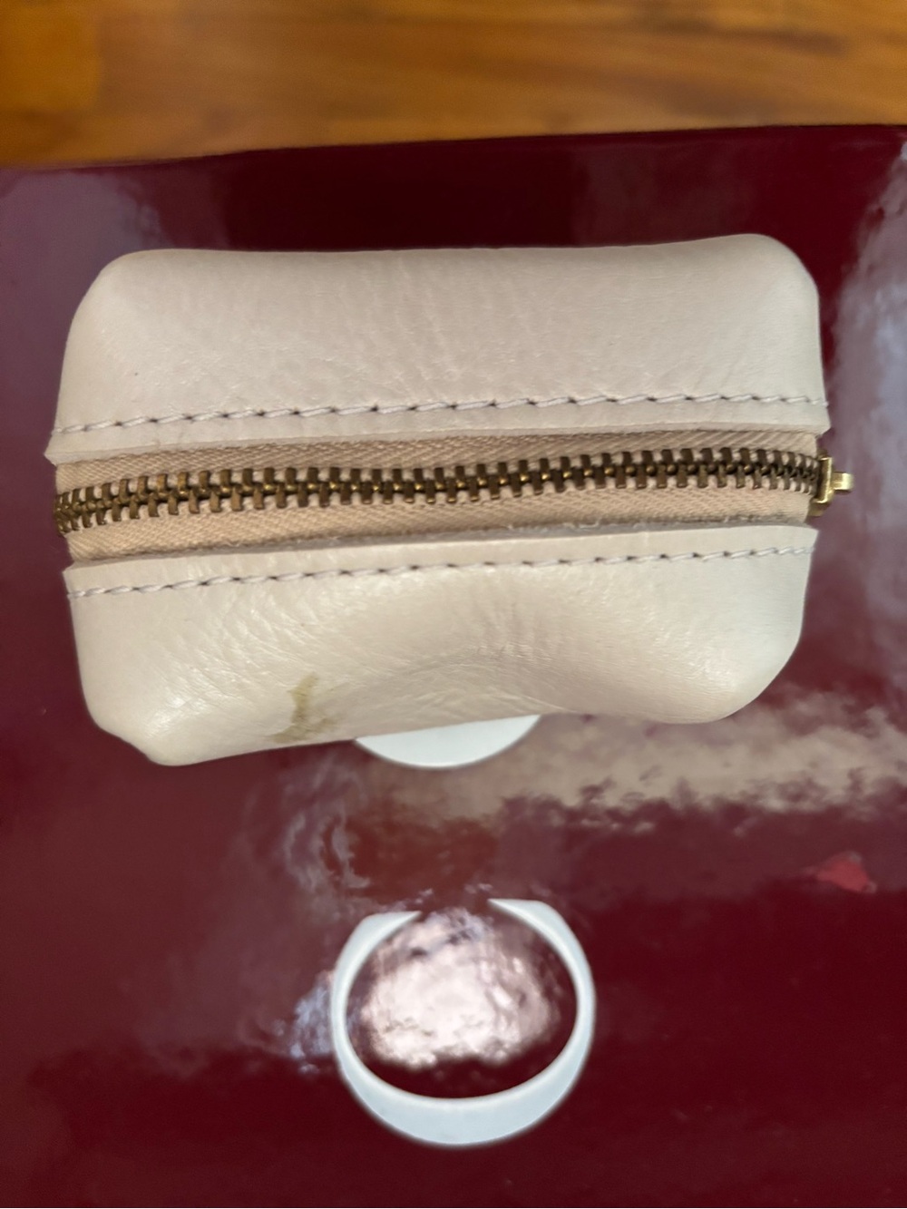 Portland leather goods coin pouch pearl
